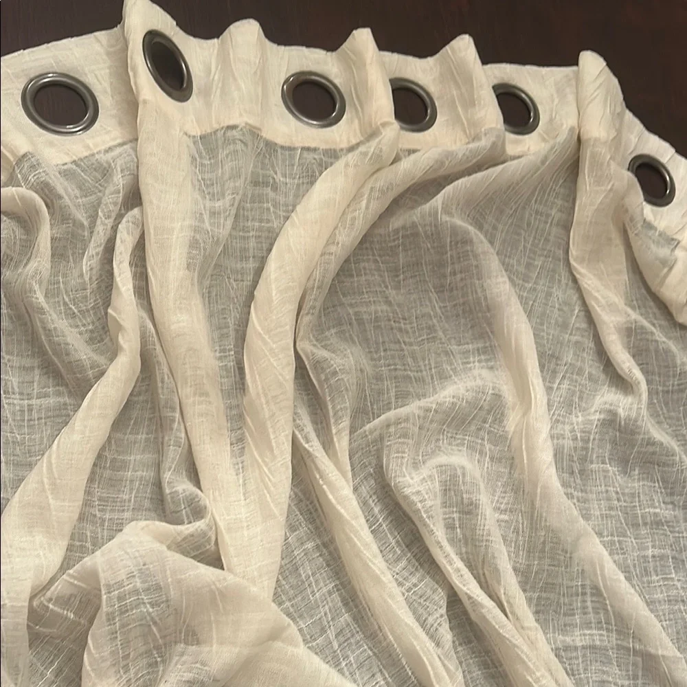 Cream Curtains with Black Grommet Accents